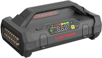 Lokithor Starthilfe ja301 pro – 12 V – 2500 A – Luftkompressor 10 bar – 60-Watt-Powerbank – LED-Taschenlampe – Connect-Max-Technologie