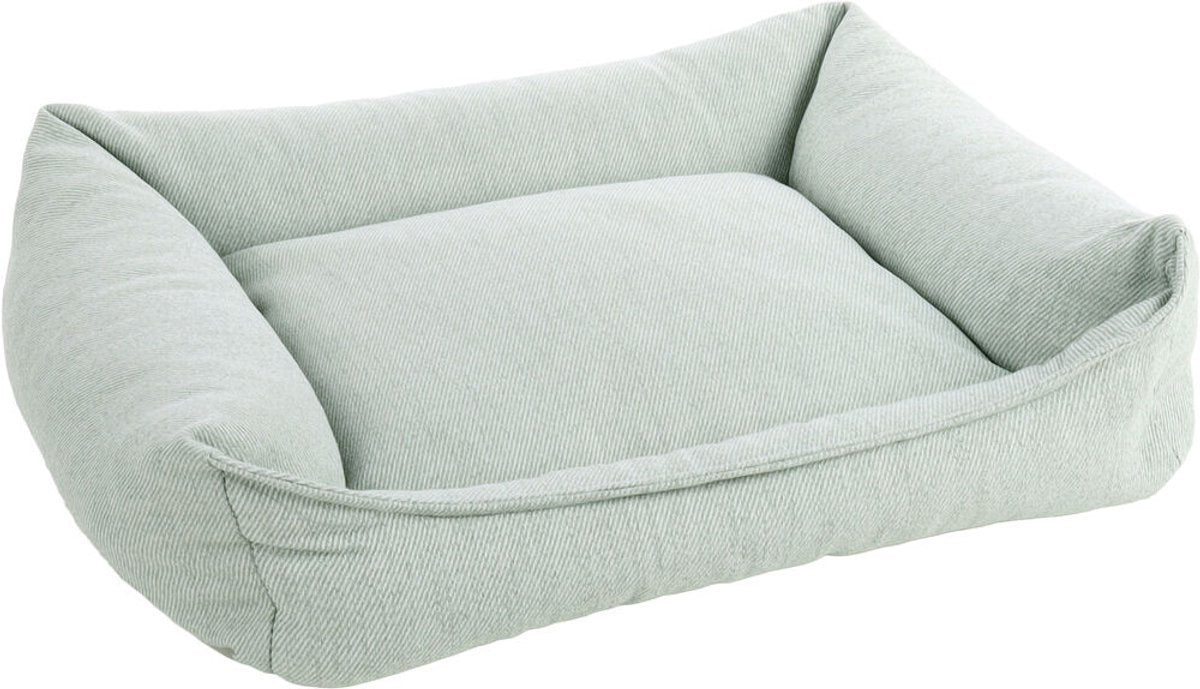 Orthopädisches Hundebett Flamingo – Orthopädisches Hundebett – Premium-Linie – reines Luxus-Hundebett 80 x 67 x 22 cm – extra Memory-Schaum für maximalen Komfort – Baldar-Korb grün
