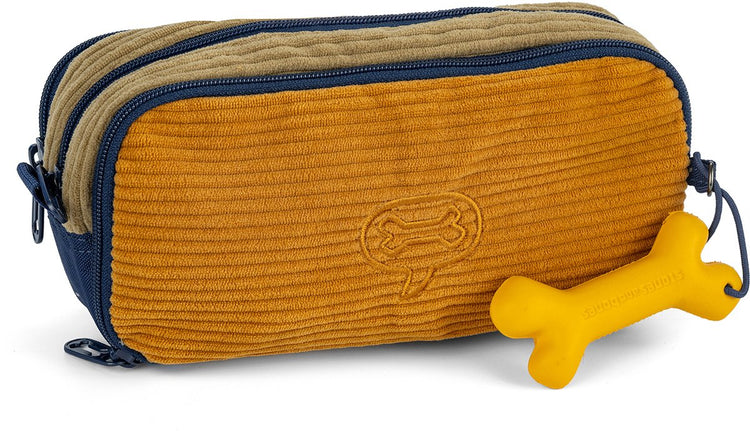 Stones and Bones Rowan 2.0 – Federmäppchen – Federmäppchen für Kinder – 3 Fächer – Cord – Khaki-Honig