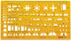 Aristo Architects Kombinationsvorlage – Maßstab 1:100 – mit Tintenpunkten – orange transparent – AR-5061