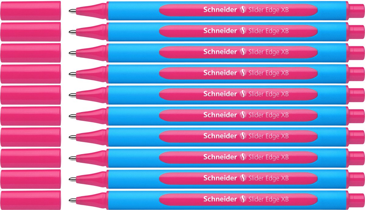 Schneider Schreibgeräte Schneider Kugelschreiber – Schiebekante – Feder xb – Schreibfarbe rosa – 10 Stück – S-152209-10
