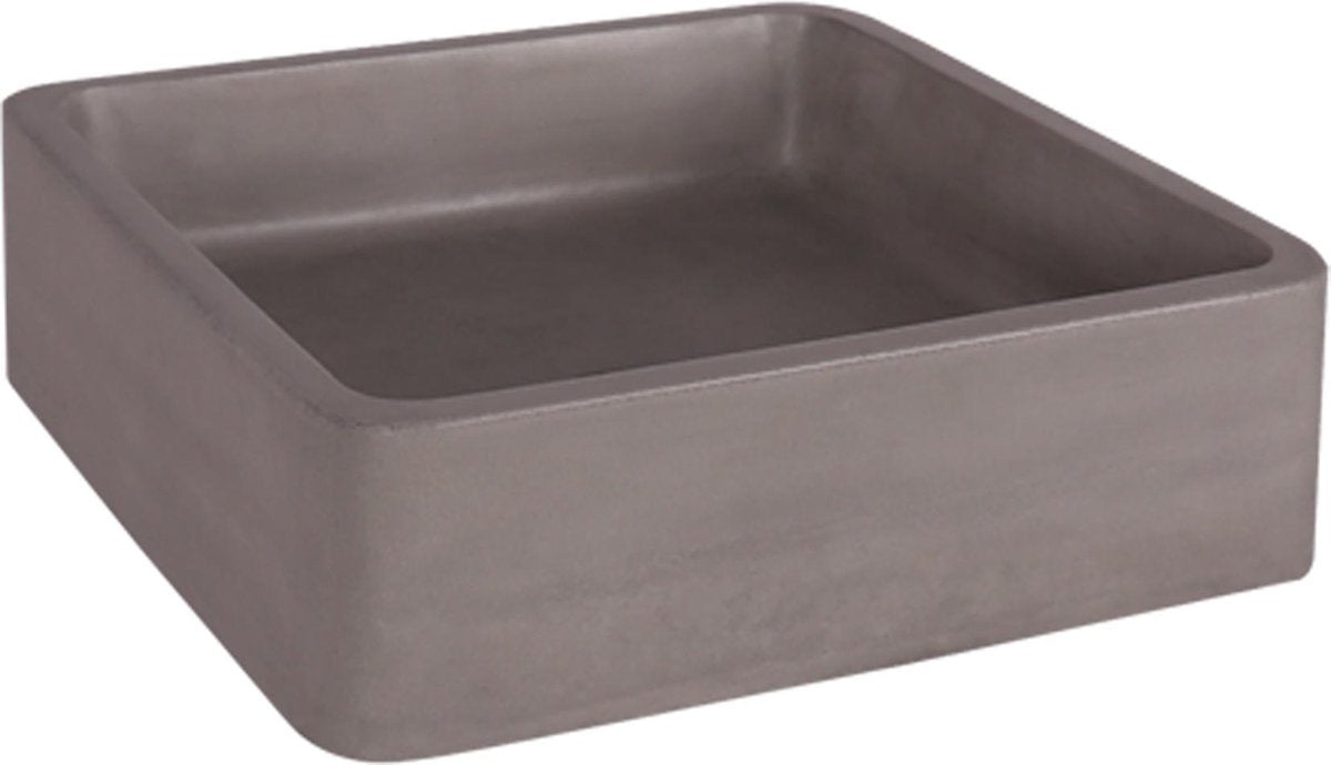 Differnz Marba Waschbecken quadratisch 40x40x12 Beton hellgrau