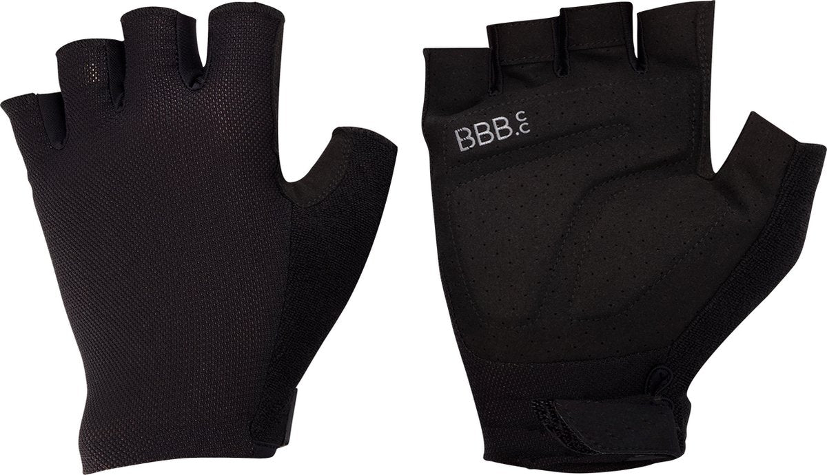 BBB Cycling AirSupport – Fahrradhandschuhe Sommer – 15 – 25° – mittlere Polsterung – belüftet – Rennrad MTB – Unisex-Fahrradhandschuhe – Schwarz
