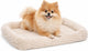 Hundekissen Flamingo - Hundekorb - Naya rechteckig beige mit Rand 55,5x38,5cm - weicher Liegekomfort - stabil und bequem