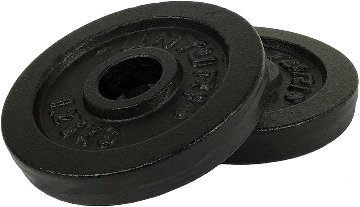 Tunturi Hantelscheiben - Hantelgewichte - 2 x 1,25 kg - ø 30 mm - Gusseisen - inkl. kostenlose Fitness-App