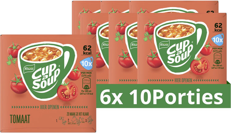 Knorr Tasse Suppe - Tomate - ohne Zusatz von Geschmacksverstärkern und Konservierungsstoffen - 60 Portionen