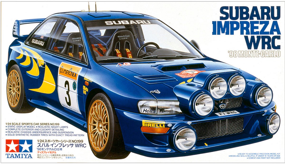 Tamiya Modellbausatzauto – 24199 Subaru Impreza WRC – 1998 Monte Carlo Kunststoff – 1:24 – Modellbau