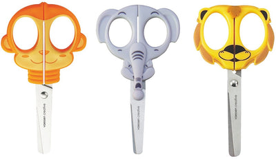 Vaessen creative • Kinderscheren-Set Affe Elefant Löwe 3-tlg.