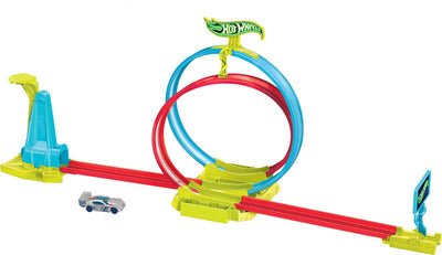 Hot Wheels – Neon Speed Devils – Schienenset – Laser-Stunt-Crash-Strecke