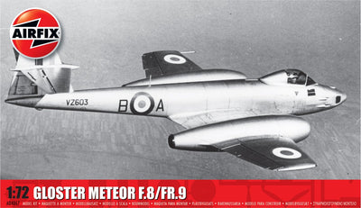 Airfix Modellbausatz Militärfahrzeuge – 04067 Gloster Meteor F.8 Fr.9 – Kampfjet aus Kunststoff – 1:72 – Modellbau