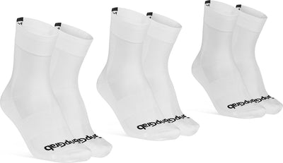 Gripgrab – leichte SL 3er-Pack Performance-Sommer-Radsocken 3 Paar Coolmax-Radsocken regulärer Schnitt – weiß – Unisex – Größe L (44–47)