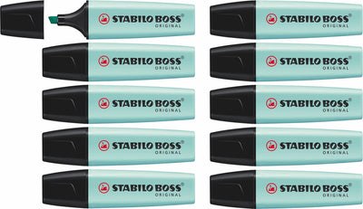 Stabilo Boss Original Pastell – Textmarker – Hauch Türkis – Schachtel mit 10 Stück