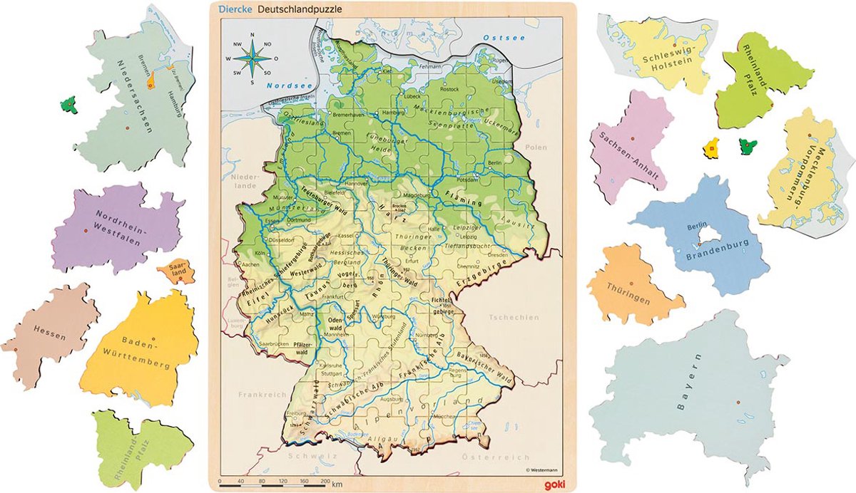 Goki Holzschicht Puzzle Deutschland, 98.