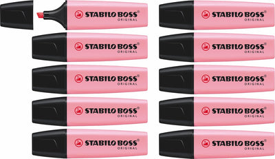 Stabilo Boss Original Pastell – Textmarker – Puderrosa – Packung mit 10 Stück