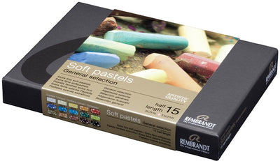 Rembrandt Soft-Pastell-Set zur Hälfte, 15 Farben, Soft-Pastell-Pastellfarben