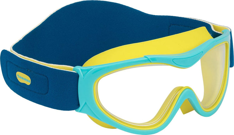 Waimea Schwimmbrille – Kinder – Neoprenband – Blau Gelb – Antibeschlag