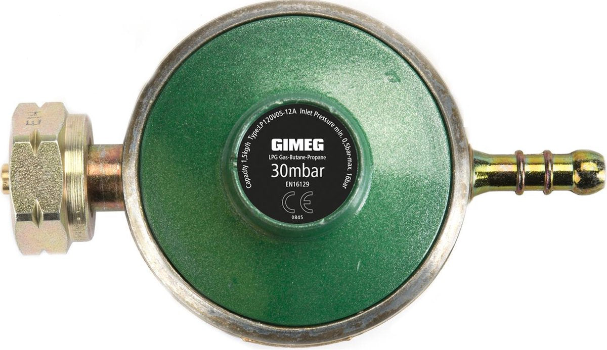 Gimeg Gasdruckregler Universal - 30 mbar - Kombination x Schlauchtülle