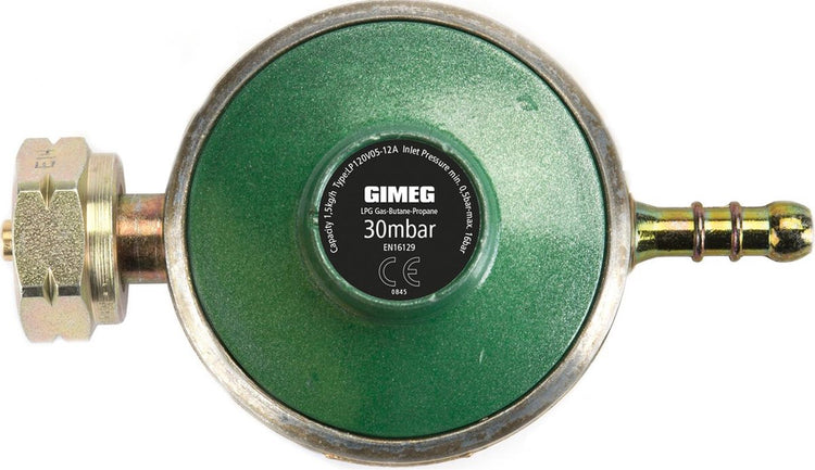 Gimeg Gasdruckregler Universal - 30 mbar - Kombination x Schlauchtülle