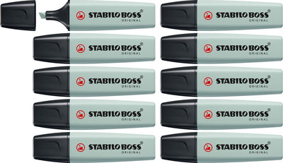 Stabilo Boss Original – Textmarker – Naturfarben – Erdgrün – Schachtel mit 10 Stück