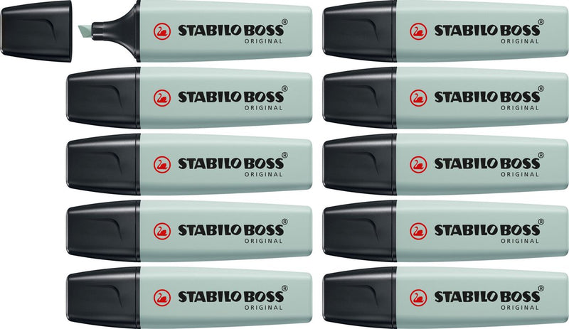 Stabilo Boss Original – Textmarker – Naturfarben – Erdgrün – Schachtel mit 10 Stück