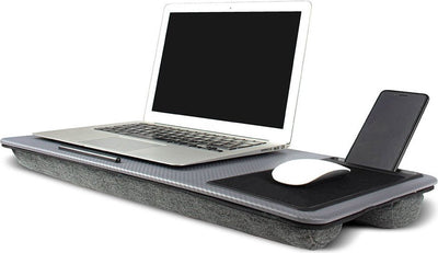 Geniales Geschenk – multifunktionaler Laptoptisch – Schoßschreibtisch – Mauspad und Handyhalter – Carbon