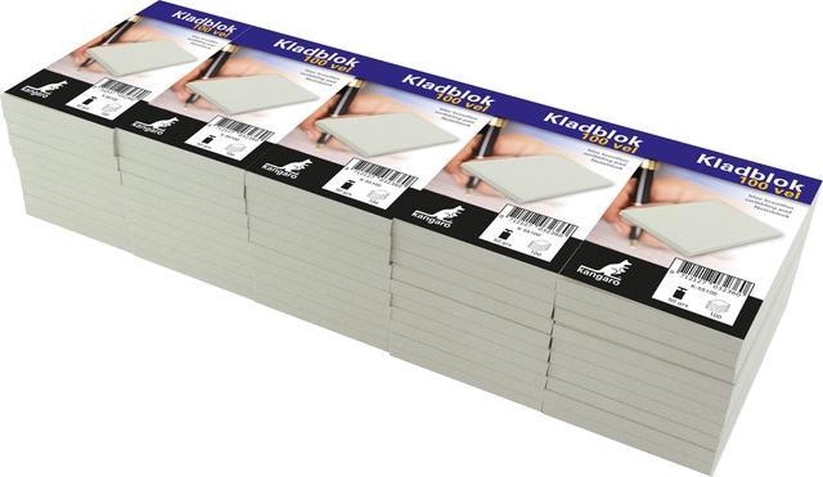 Kangaro-Notizblock – 6,75 x 11 cm – Grau – 50 Stück – k-55100