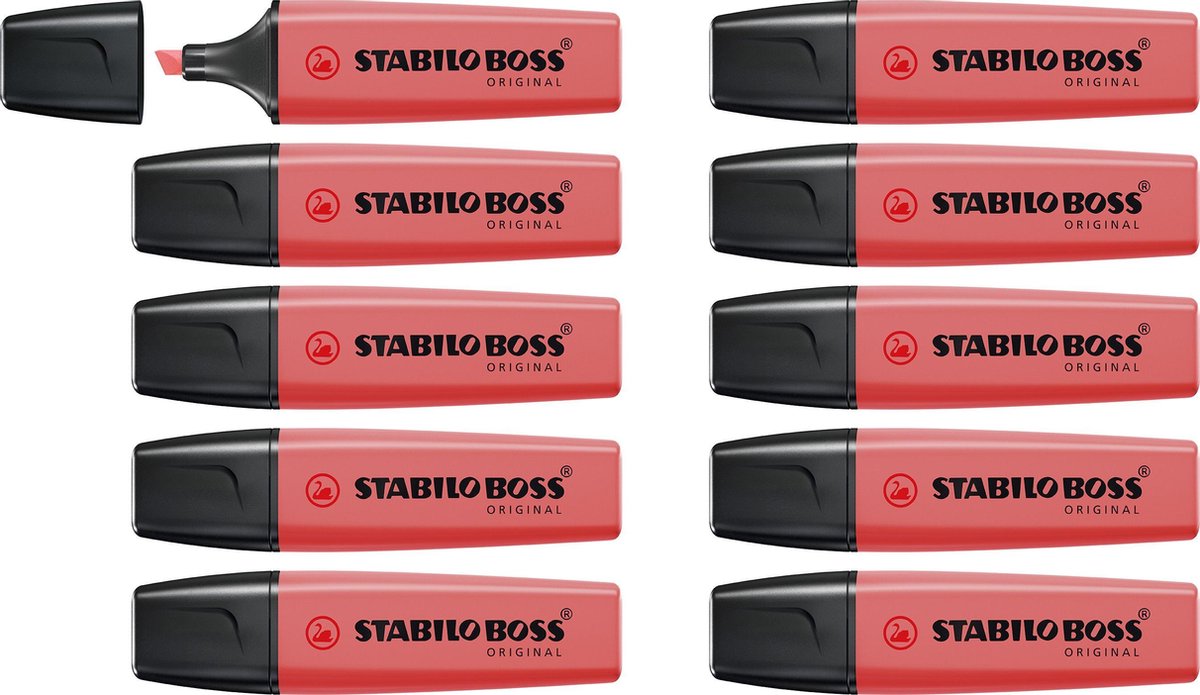 Stabilo Boss Original – Textmarker – höchste Qualität – Rot – Box mit 10 Stück