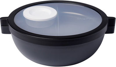 Mepal Vita Basic Bento-Lunchschale – 1,5 l – 4 Fächer inklusive 2 herausnehmbaren Behältern – Bento-Box – Salat-Lunchbox – Nordic Black