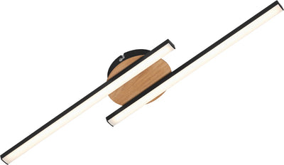 Briloner - LED Deckenleuchte - Deckenlampe - 12 Watt - 960 Lumen - 3.000 Kelvin - Holz Schwarz