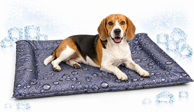 Flamingo Kühlmatte Hund – Kühlendes Hundebett – M – 76x66x6 cm – Lakritzgrau – bequeme Kühlmatte mit Kühlgel