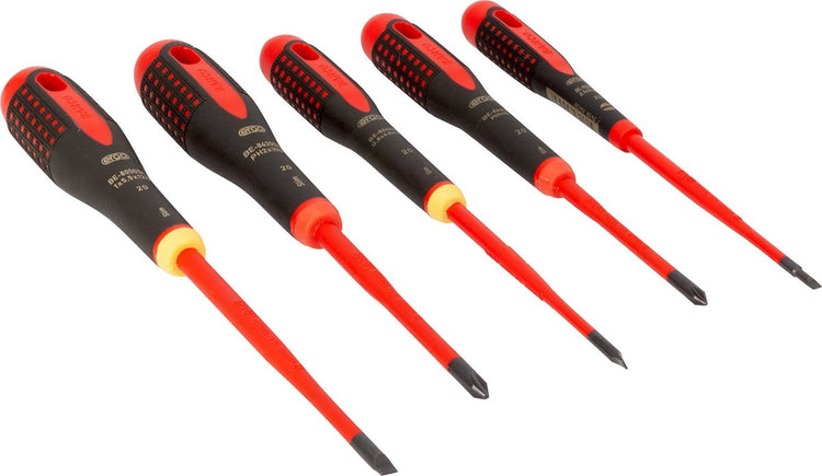 Bahco Ergo Werkstatt-Schraubendreher-Set 5-teilig flach, Kreuzschlitz