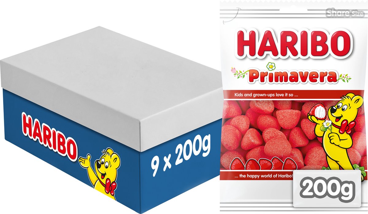 Haribo Schaumstoff-Erdbeerbeutel (9x 200gr)