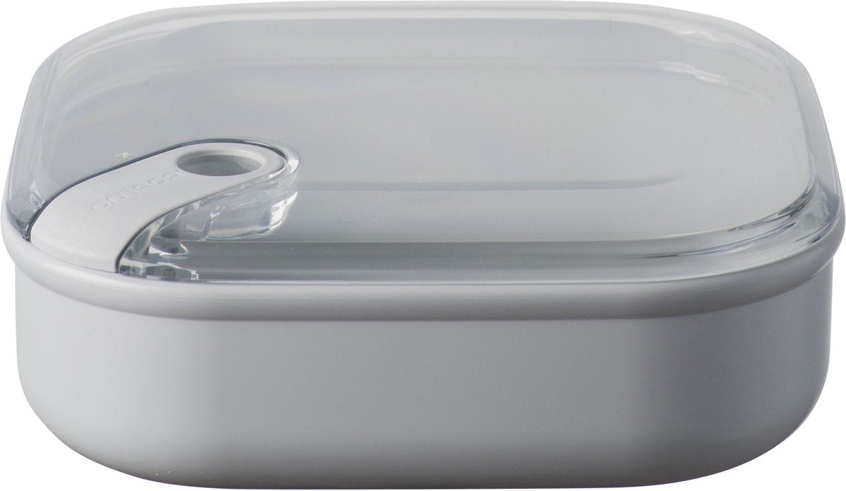 Omada - Pull Box Lunchbox quadratisch niedrig 1 Liter - Polypropylen - grau -
