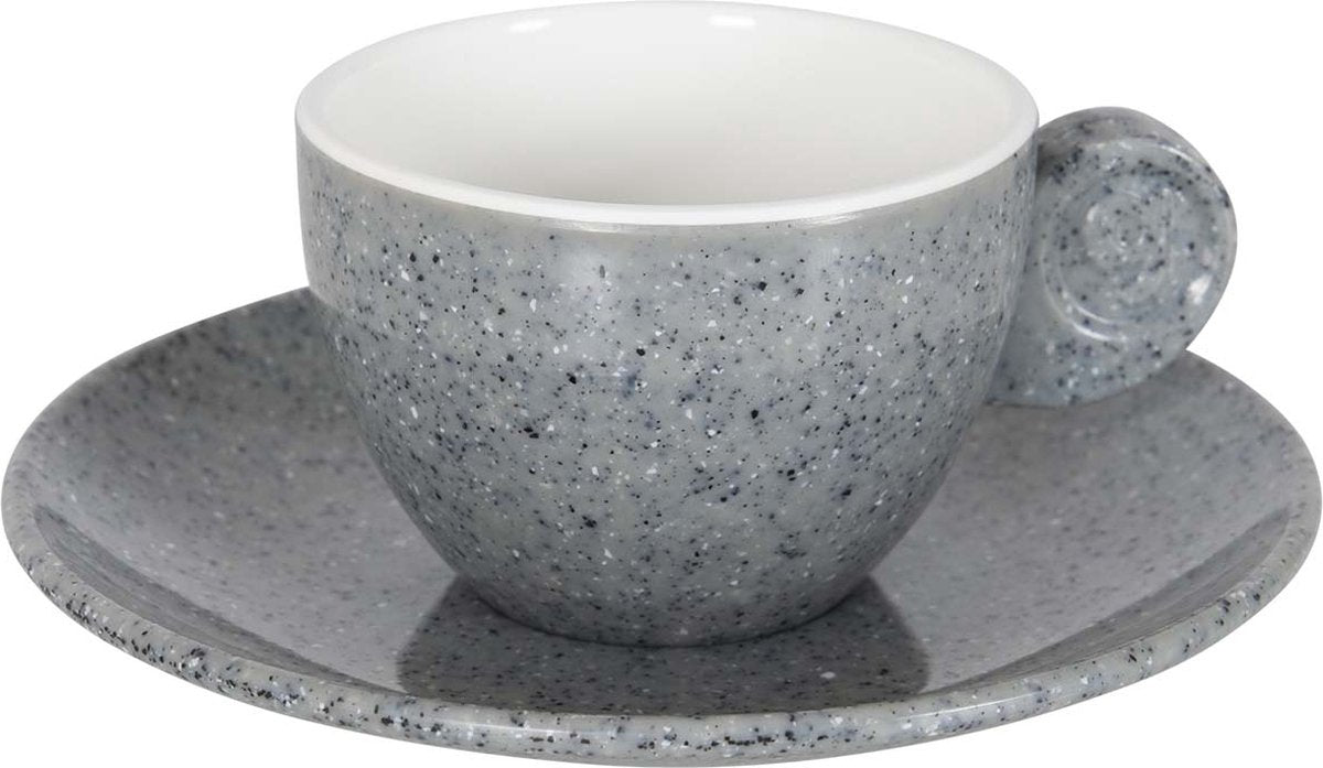 Gimex - Solid Line - Espressoset - Granit - Grau - 85 ml - 2 Stück