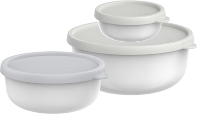 Mepal Aufbewahrungsboxen-Set 3-teilig Lumina – 2,5 l – Mikrowellenbehälter mit Deckel – Weiß