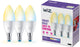 Wiz-Kerzenlampen im 3er-Pack – warmes bis kühles weißes Licht – intelligente LED-Beleuchtung – E14-Fassung – 40 W – matt – WLAN