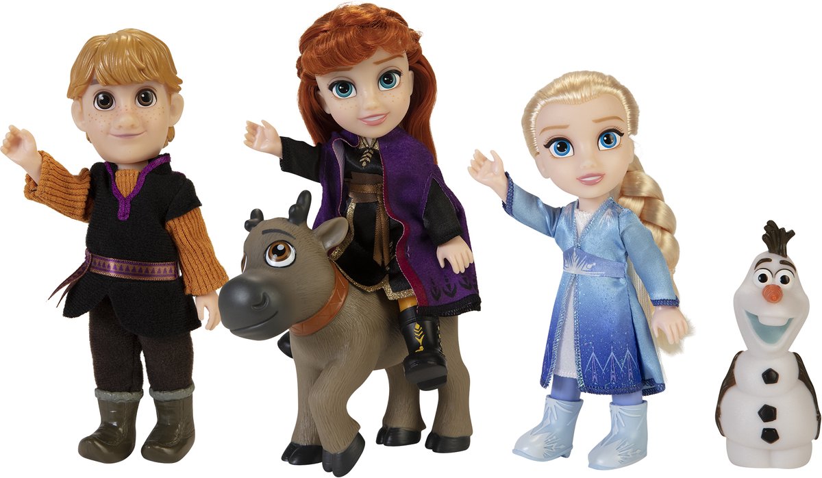 Jakks Disney Frozen 2 kleine Puppen 5-teiliges Geschenkset 15 cm (Kristoff, Anna, Sven, Elsa, Olaf)