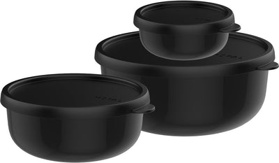 Mepal Aufbewahrungsbox-Set 3-teilig Lumina – 2,5 l – Mikrowellenbehälter mit Deckel – Nordic Black