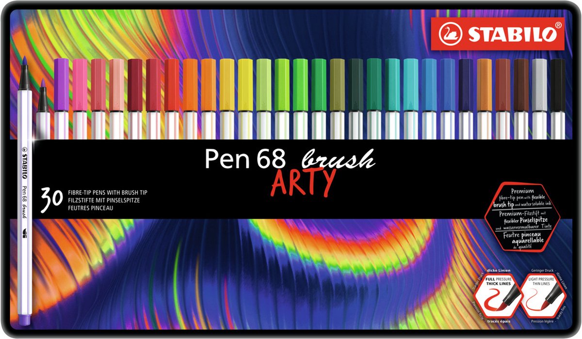 Stabilo Pen 68 Pinsel Arty Metall Box 30st.