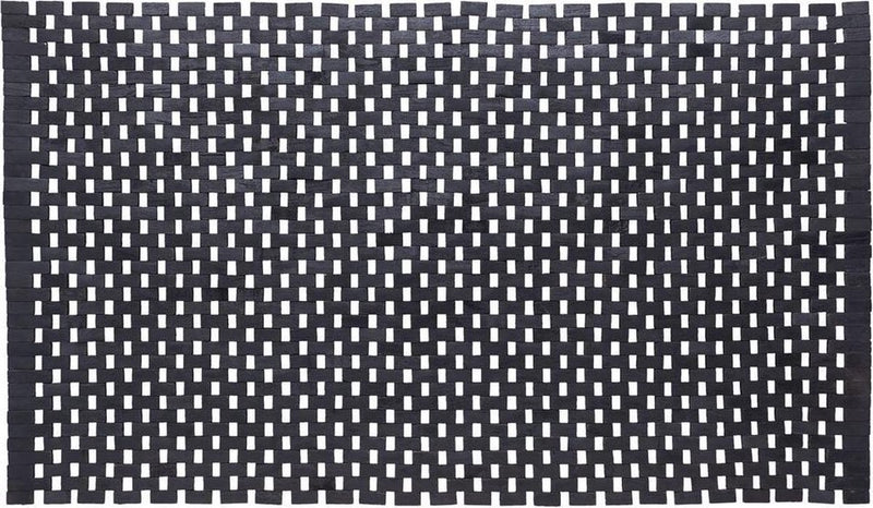 Dichtungslederdichtung Holzblöcke Bademat 52x90 cm Teak Black Schwarz