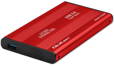 Qoltec-Serie - Aluminiumgehäuse - 2,5'' SATA3 HDD SSD - USB 3.0 - rot