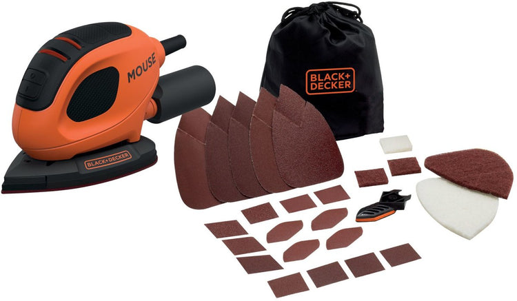 Black+Decker Black Decker Bew230BC-QS Schleifmaschine mit 15 Zubehörteilen, 55 W, Orange, Einheitsgröße, EU-Stecker