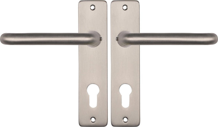 Starx Türgriff Silber - Edelstahloptik - Türbeschläge - Türschild für Profilzylinder (PC72) - Türgriff Coupe