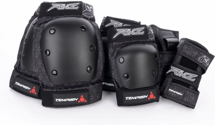 Tempish – Rimz – Skate-Schutz – 3er-Pack – Erwachsene – Schwarz – komplettes Skate-Schutz-Set – Größe L