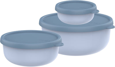 Mepal Aufbewahrungsbox-Set 3-teilig Lumina – 2,5 l – Mikrowellenbehälter mit Deckel – Nordic Blue