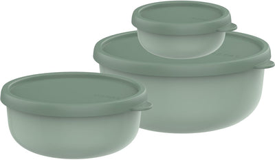 Mepal Aufbewahrungsbox-Set 3-teilig Lumina – 2,5 l – Mikrowellenbehälter mit Deckel – nordischer Salbei