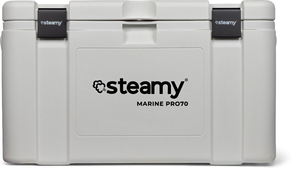Steamy Marine Pro 70 – große Kühlbox – extra gut isoliert – 70 Liter – weiß