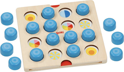 Goki -Holz -Memo spielen Tiere und Symbole, 20dlg.