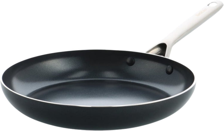 Kochstar Night Keramik-Bratpfanne – 28 cm – Pfas-frei – Induktionsbratpfanne – Induktionspfanne – spülmaschinenfest – ofenfest bis 200 °C – Keramik-Antihaftbeschichtung – Edelstahlgriff – Edelstahlrand – schwarz