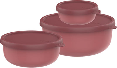 Mepal Aufbewahrungsbox-Set 3-teilig Lumina – 2,5 l – Mikrowellenbehälter mit Deckel – Vivid Mauve